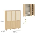 Ver imagem 4 de Guarda-roupa Premium 3 Portas em Madeira e Palinha Natural | Linha Paglia | Marca Quater