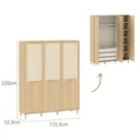 Ver imagem 4 de Guarda-Roupa Premium 3 Portas em Madeira e Palinha Natural | Linha Paglia | Marca Quater