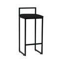 Ver imagem 3 de Kit 3 Banquetas Altas Industriais em Aço Dori Preto Assento Suede Preto