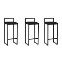 Ver imagem 1 de Kit 3 Banquetas Altas Industriais em Aço Dori Preto Assento Suede Preto