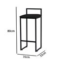 Ver imagem 4 de Kit 3 Banquetas Altas Industriais em Aço Dori Preto Assento Suede Preto