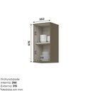 Ver imagem 5 de Armário Aéreo de Cozinha 1 Porta 40cm Connect Cinza/Duna/Cristal