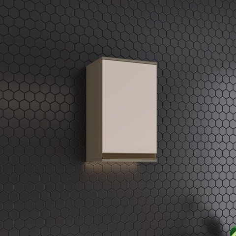 Armário Aéreo de Cozinha 1 Porta 40cm Connect Cinza/Duna/Cristal