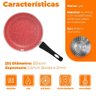 Frigideira de Indução Revestimento Antiaderente Cerâmica 24cm Preto e Vermelho - Lyor 5217 - 7