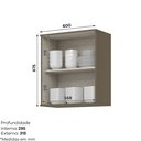Ver imagem 5 de Armário Aéreo de Cozinha 1 Porta 60cm Connect Cinza/Duna/Cristal