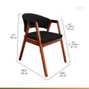 Ver imagem 3 de Kit 6 Cadeira Poltrona para Sala de Jantar Ravena em Madeira Castanho Suede Preto Ccs