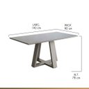 Ver imagem 3 de Mesa de Jantar Retangular para 4 Lugares 140x90cm Liandra Tampo Vidro Off White CCS