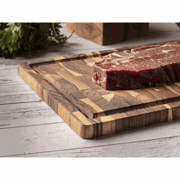 Tábua de Churrasco e Corte Multiuso Supreme Madeira Teca Invertida Slim 39 X 25 X 2 Cm - 3