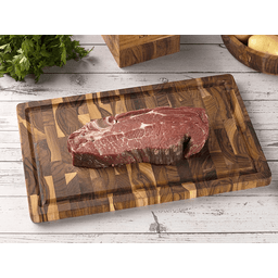 Tábua de Churrasco e Corte Multiuso Supreme Madeira Teca Invertida Slim 39 X 25 X 2 Cm - 2