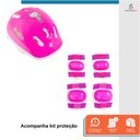 Ver imagem 5 de Patins Infantil Roller In Line 4 Rodas 31 Ao 34 Menino Menina Ajustável Abec-7 com Kit de Proteção F