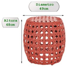 Puff Colmeia Para Piscina, Área, Lazer em Aluminio Vermelho - 2