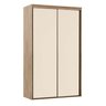 Guarda Roupa Solteiro 2 Portas de Correr MDF 138 cm Lotus Belmax:Carvalho/Off White - 2