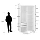 Ver imagem 4 de Guarda Roupa Solteiro 2 Portas de Correr MDF 138 cm Lotus Belmax:Carvalho/Off White