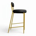 Ver imagem 5 de Banqueta Cozinha Média com Encosto Kit 3 Industrial Dourado Londres PU Facto D03 - D'Rossi