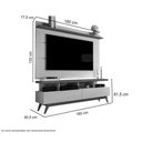 Ver imagem 3 de Kit Painel e Rack Vivare Wood 1,6 160cm MDP Off White Giga