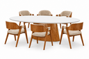 Ver imagem 2 de Sala de Jantar Mesa Oval 2,20 e 6 Cadeiras Malva- Imperial:Linho Bege