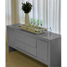 Bandeja Vidro Branco Decoração 50x30 para Sala Taças Bar - 4