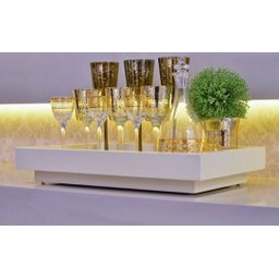 Bandeja Vidro Branco Decoração 50x30 para Sala Taças Bar - 2