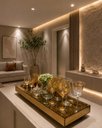Ver imagem 1 de Bandeja Dourada Espelhada Luxo Decoração 40x25