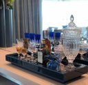 Ver imagem 5 de Bandeja Vidro Preto Luxo para Sala Bar Decoração