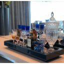 Ver imagem 5 de Bandeja Vidro Preto Luxo para Sala Bar Decoração