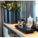 Ver imagem 4 de Bandeja Vidro Preto Luxo para Sala Bar Decoração