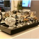 Ver imagem 4 de Bandeja Decorativa Preta Vidro Luxo Sala Cozinha Bar