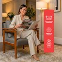 Ver imagem 4 de Kit 2 Poltrona Sala Decorativa Dallas Estofada Boucle Cinza Base Madeira Castanho - Arkell