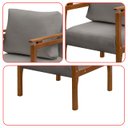 Ver imagem 7 de Kit 2 Poltrona Sala Decorativa Dallas Estofada Boucle Cinza Base Madeira Castanho - Arkell