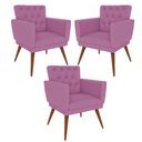 Ver imagem 1 de Kit 3 Poltronas Nina com Capitone - Rosa