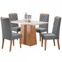 Ver imagem 2 de Mesa de Jantar 4 Lugares Chicago Mel/blonde/veludo Cinza - Panorama Móveis