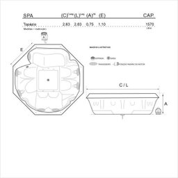 Spa Lineaplas Topazio 2,63x2,63x0,75 Gel Coat Com Hidro - 8