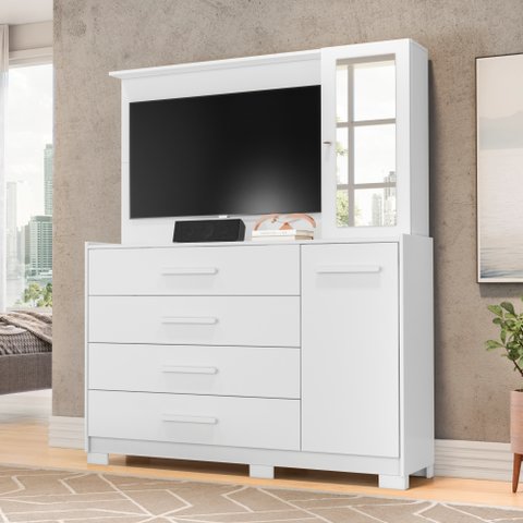 Gaveteiro Vienna Branco Liso 2 Portas