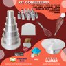 Kit Confeiteiro Completo Formas + Bailarina + 22 Bicos + Sacos + Espátulas + Fuê + 1M + Brinde Ref.2 - 3