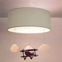 Ver imagem 2 de Luminária de Teto Plafon Infantil Avião 40cm:cinza6207