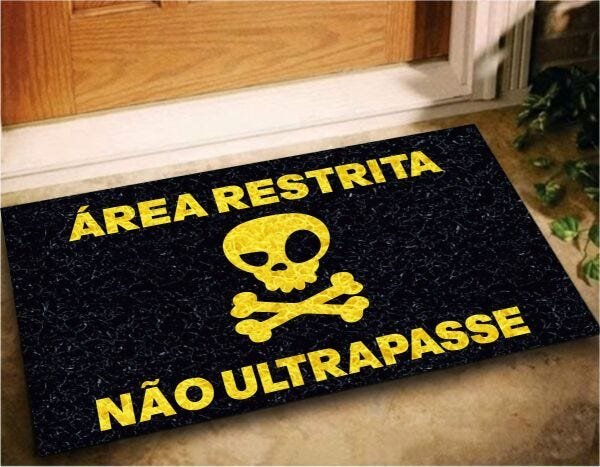 Tapete Capacho Area Restrita Não Ultrapasse 60x40 Entrada - 1