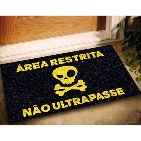 Tapete Capacho Area Restrita Não Ultrapasse 60x40 Entrada