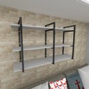 Ver imagem 1 de Prateleira Industrial para Sala Aço Cor Preto Prateleiras 30cm Modelo Ind12