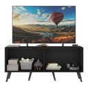 Ver imagem 4 de Rack Tv até 50 Polegadas 4 Portas Retrô com Espelhos Multimóveis Mp1082 Preto