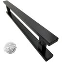 Ver imagem 1 de Puxador Inox Porta 1,5 Metros Pivotante Madeira e Vidro Preto