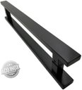 Ver imagem 1 de Puxador Inox Porta 1,2 Metros Pivotante Madeira e Vidro Preto