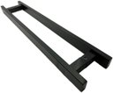 Ver imagem 1 de Puxador Inox Porta 1 Metro Pivotante Madeira e Vidro Preto