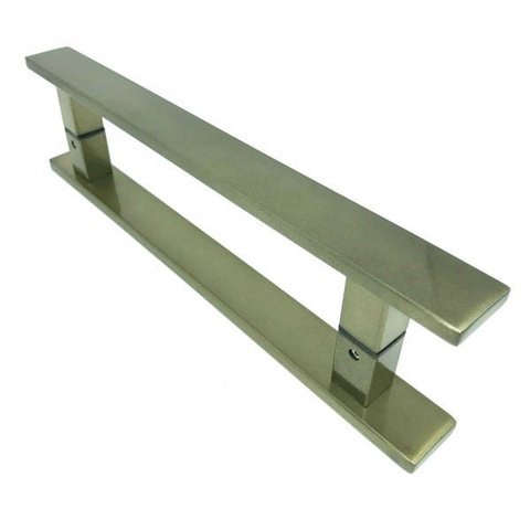 Puxador Inox Porta 1,2 Metros Pivotante Madeira e Vidro Ouro Velho