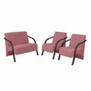 Ver imagem 1 de Conjunto Poltronas Vênus Braço Madeira Suede Rosa