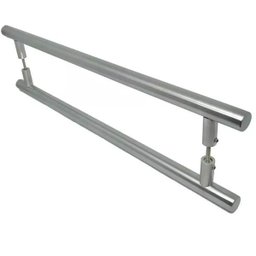 Puxador Tubolar Inox Porta 1 Metro Pivotante Madeira e Vidro Polido - 1