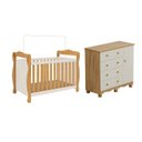Ver imagem 2 de Quarto de Bebê Berço 3 em 1 e Cômoda 4 Gavetas 100% MDF Nina Espresso Móveis Bege/Off White/Amêndoa