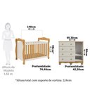 Ver imagem 3 de Quarto de Bebê Berço 3 em 1 e Cômoda 4 Gavetas 100% MDF Nina Espresso Móveis Bege/Off White/Amêndoa