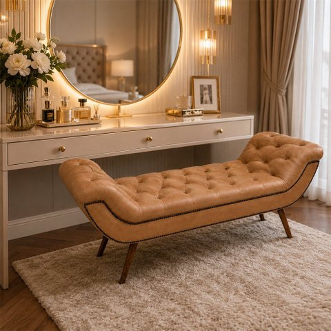 Puff Recamier 140cm Awa Courino Caramelo - Sallar Home