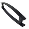 Puxador Curvo Inox Porta 1 Metro Pivotante Madeira e Vidro Preto - 1