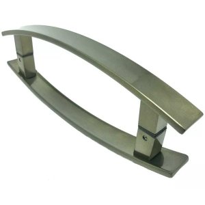Puxador Curvo Inox 1,5 Metros Porta Pivotante Madeira e Vidro Ouro Velho